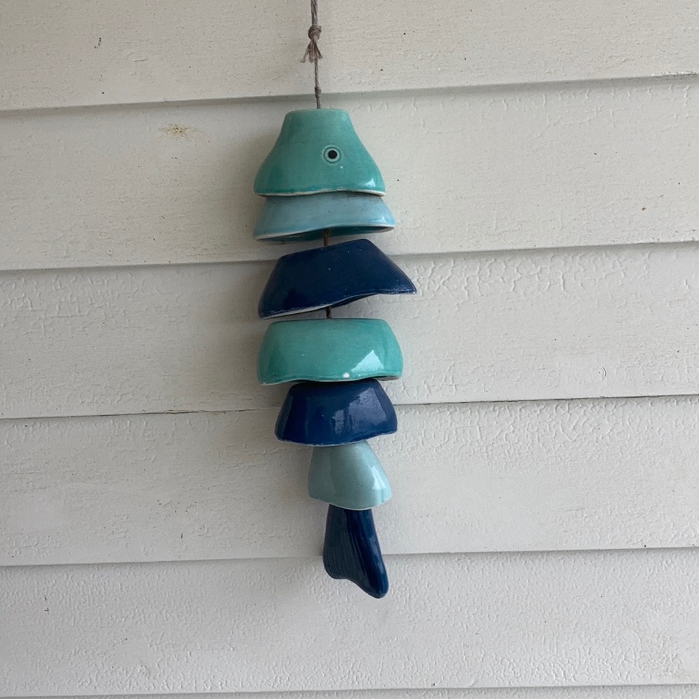 Ceramic fish wind chimes